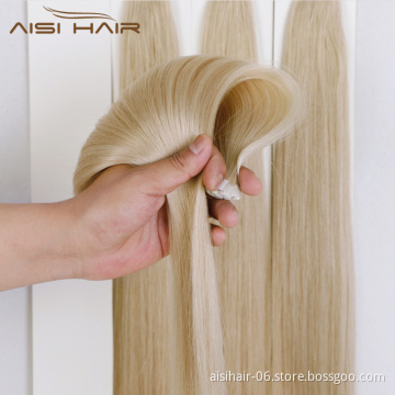 Aisi Hair Cheap Unprocessed 9A Brazilian Double Drawn Color 613# Bundles Human Hair Extension For Black White Women